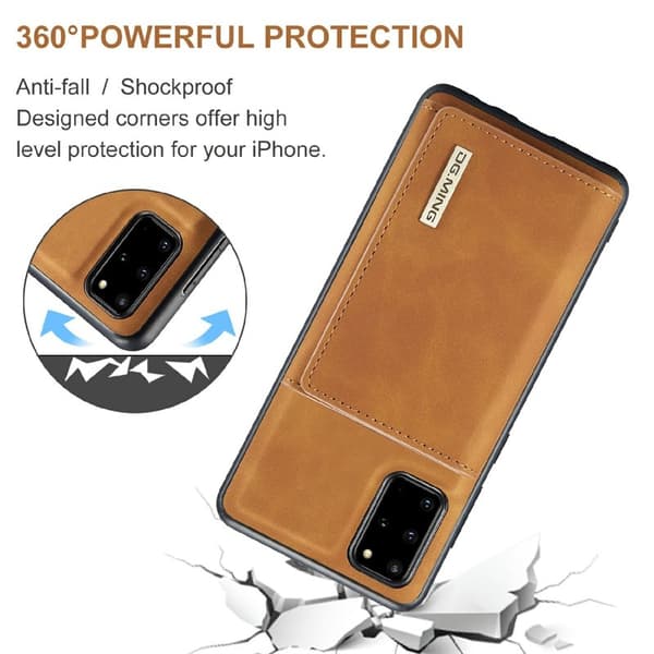 DG.MING Plånboksfodral Konstläder för Samsung Galaxy S20 Plus - Brun