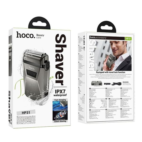 Hoco Rakapparat Dubbelrakhyvel i Zinklegering IPX7 HP31 - Grå
