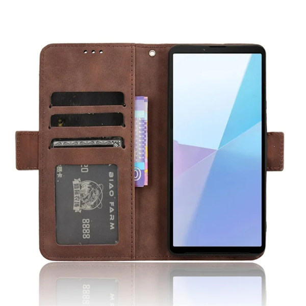 Sony Xperia 10 VI Plånboksfodral Konstläder - Brun Brun