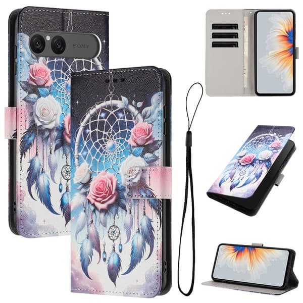 Sony Xperia 10 VII Konstläder Plånboksfodral Pattern Printing - Wind Chime Flerfärgad
