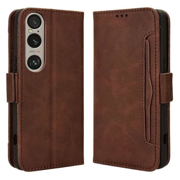 Sony Xperia 1 VI Plånboksfodral Konstläder - Brun Brun