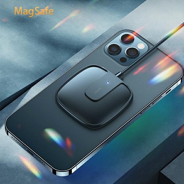 USAMS Induktionsoplader US-CD159 Magnetisk W1 15W iPhone 12 - Sort