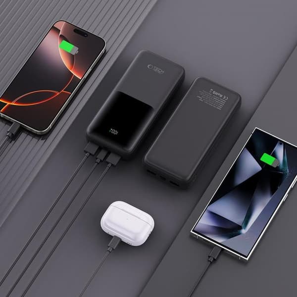 Tech-Protect Powerbank 20000mAh 22.5W - Svart Svart