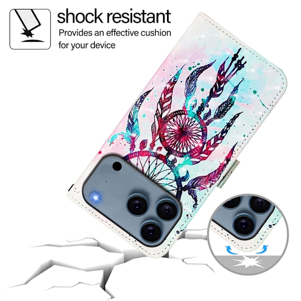 iPhone 17 Pro Plånboksfodral Printing Pattern Med Strap Flerfärgad