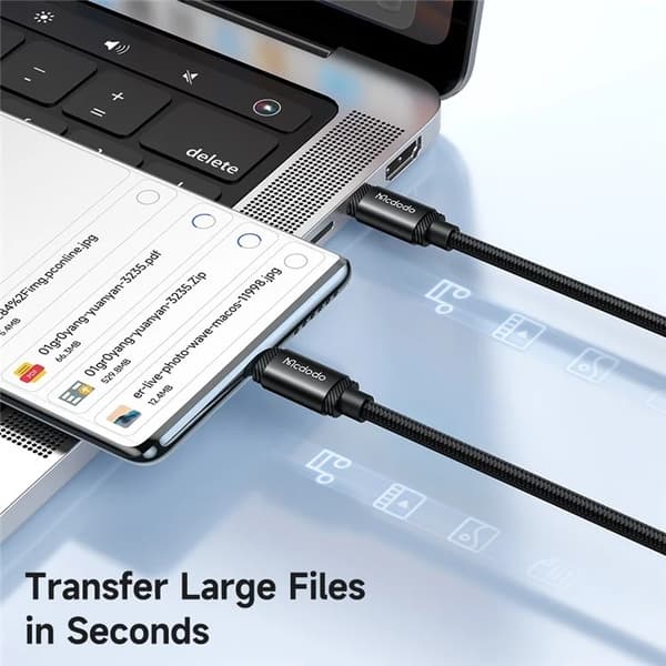 MCDODO USB-C - USB-C 240W Kabel 1.2m CA-3680 - Svart Svart