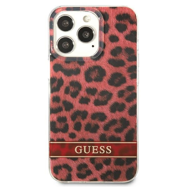 Guess Mobilskal till iPhone 13 Pro / 13 MagSafe Leopard - Röd