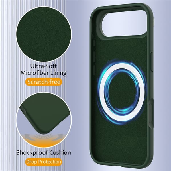 Mobilskal till iPhone Air MagSafe Silikon Anti-Drop - Mörkgrön Grön