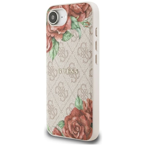 Guess Telefontaske til iPhone 16e Magsafe Blomsterprint - Lyserød Rosa
