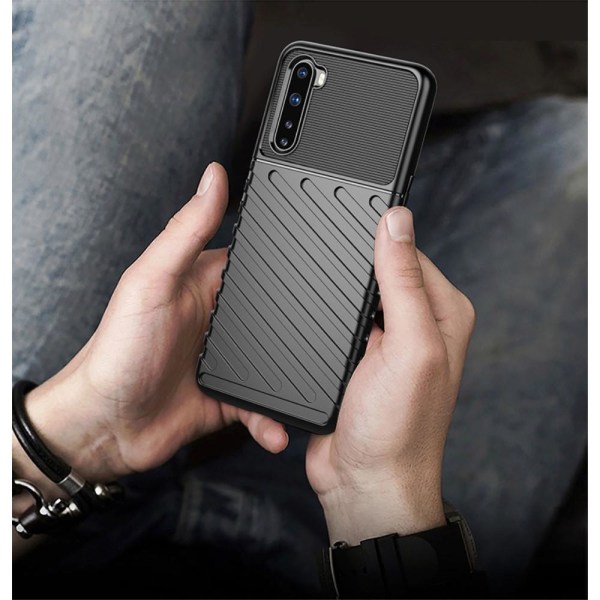 Thunder Twill Texture Cover til OnePlus North - Sort Black