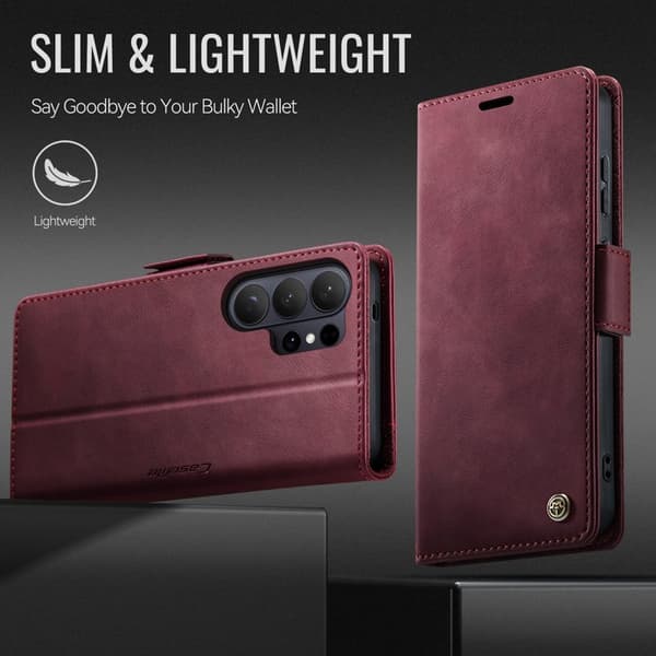 CaseMe Plånboksfodral för Samsung Galaxy S26 Ultra Konstläder RFID - Röd