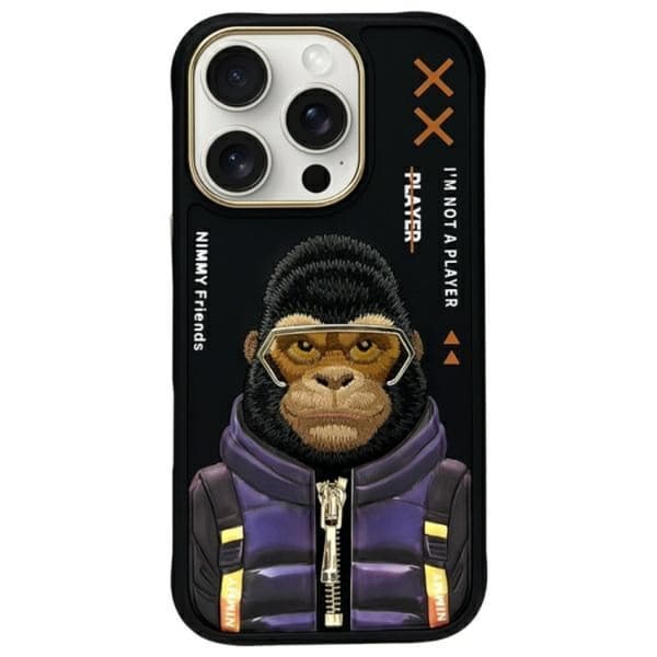Nimmy Mobilskal till iPhone 16 Pro Max Cool & Cute 2.0 Monkey - Svart Svart
