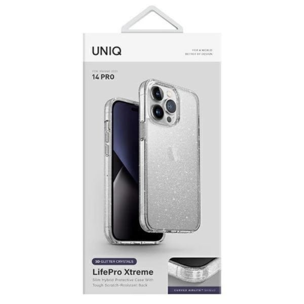 UNIQ iPhone 14 Pro Max -kuori LifePro Xtreme - Clear/Tinsel Lucent