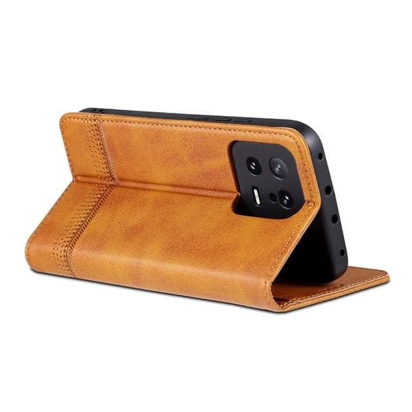 AZNS Xiaomi 13 5G Flip Plånboksfodral Konstläder - Brun