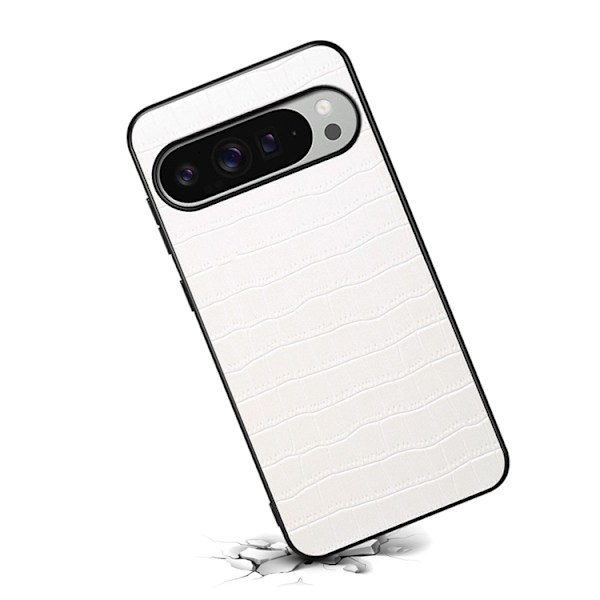 Mobilskal till Google Pixel 10 Pro XL Crocodile Texture - Vit Vit