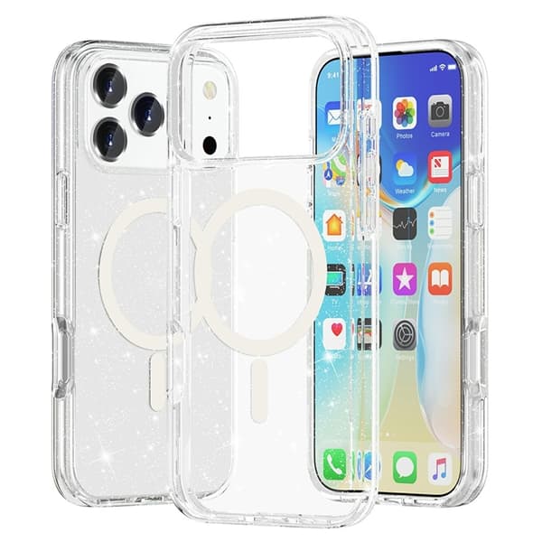 Mobilskal till iPhone 17 Pro Max MagSafe Puderglitter - Vit Vit