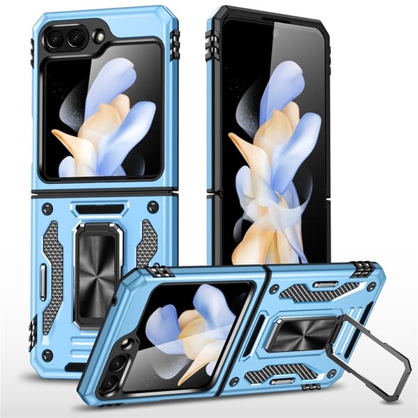 Mobilskal till Galaxy Z Flip7 FE/Z Flip6 Armor Kickstand Blå