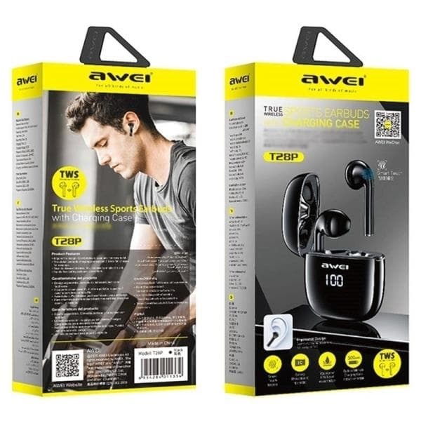 Awei TWS Bluetooth In-Ear Hörlurar T28P - Svart Svart