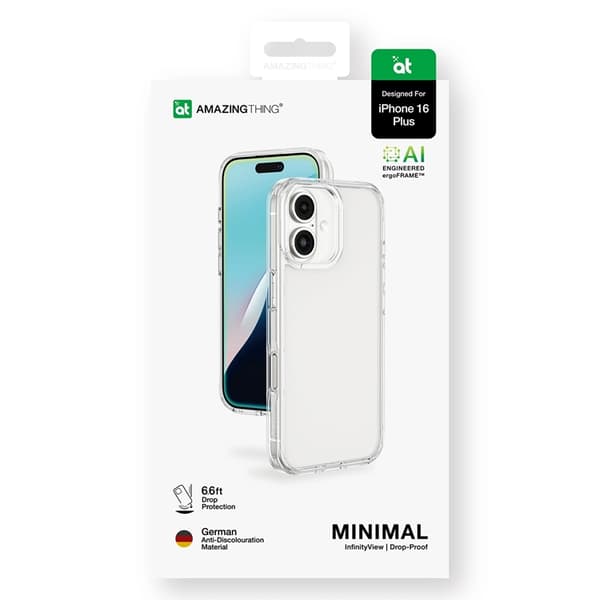 AmazingThing Telefontaske til iPhone 16 Minimal - Gennemsigtig Transparent