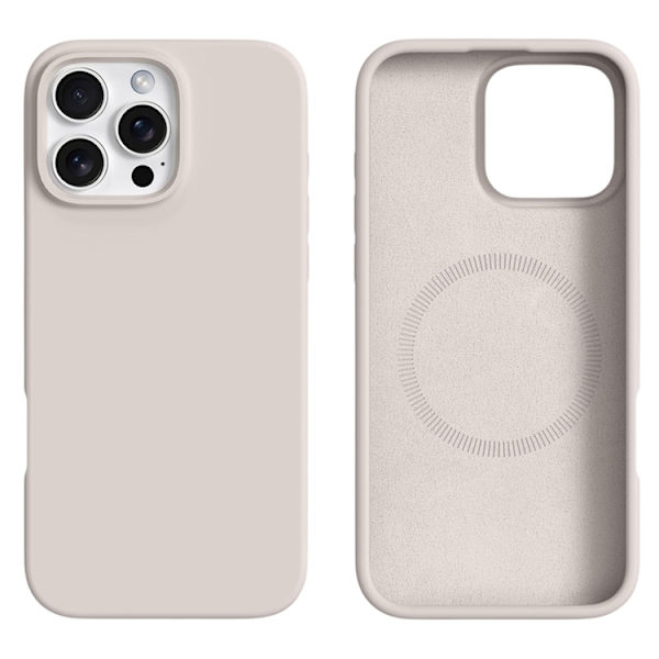 Mobilskal till iPhone 16 Pro Max MagSafe Silikon Liquid - Antikvit Vit