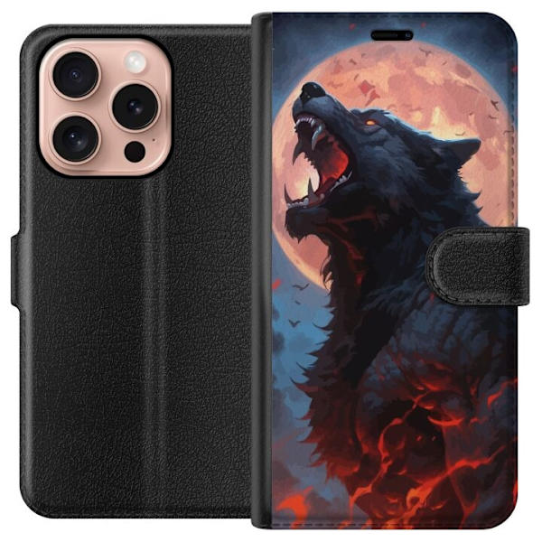 Plånboksfodral till Apple iPhone 16 Pro med Ylande varg