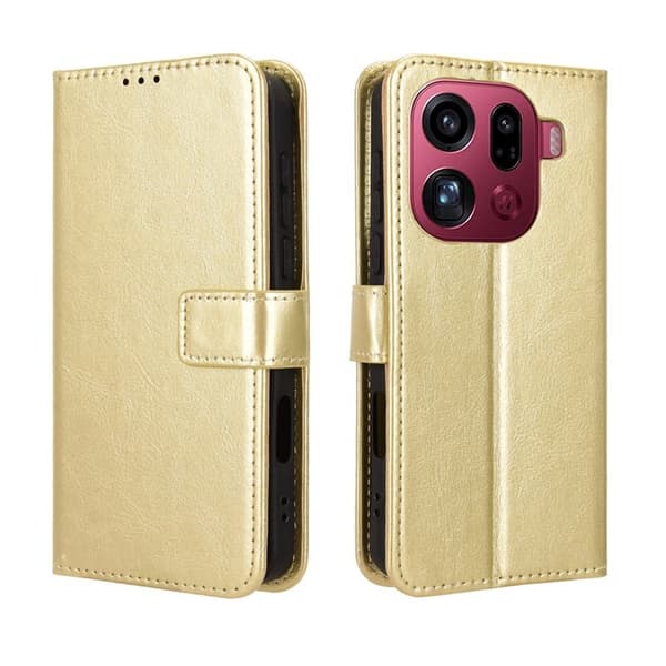 Oppo Find X9 Pro 5G Plånboksfodral Konstläder - Guld