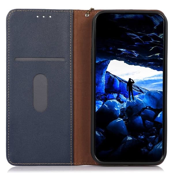 KHAZNEH Xiaomi 15T Plånboksfodral Äkta läder - Blå