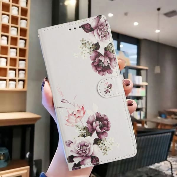 Samsung Galaxy A57 Plånboksfodral Konstläder - Cross Rosa