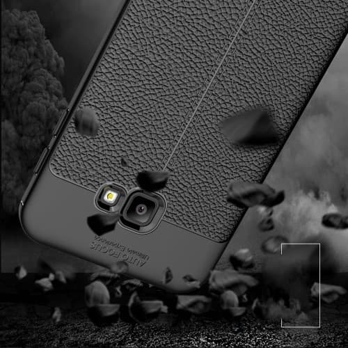 Litchi-kuori Samsung Galaxy J4 Plus - Musta Black