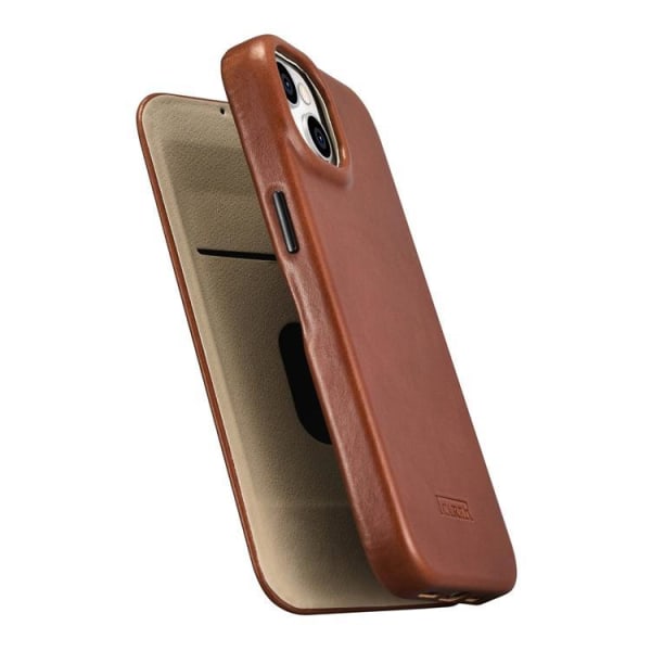 iCarer iPhone 14 -lompakkokotelo Magsafe nahka - ruskea