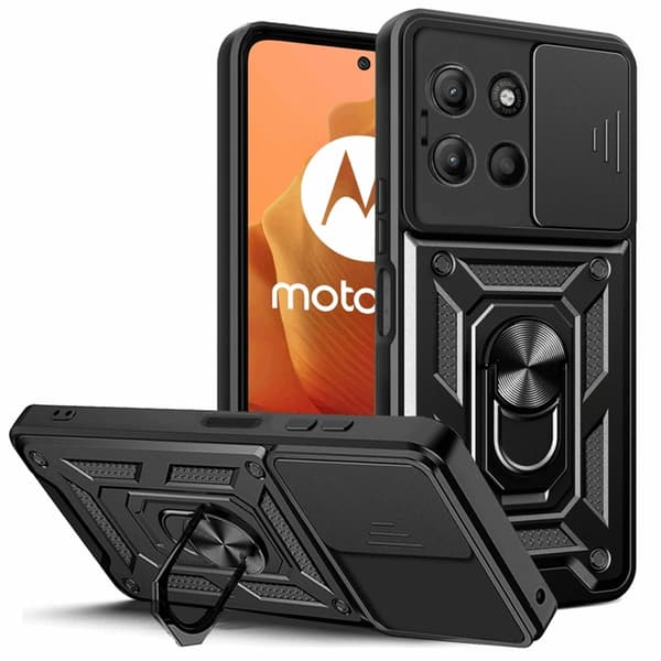 Tech-Protect telefontaske til Motorola Moto G15 Camshield Pro - Sort Svart