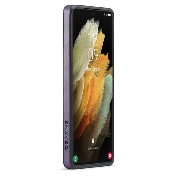 DG.MING Mobilskal till Samsung Galaxy S21 Ultra 5G Läder Coating Lila