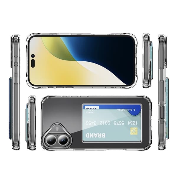 Mobilskal till iPhone 17 Protective TPU korthållare - Transparent Transparent