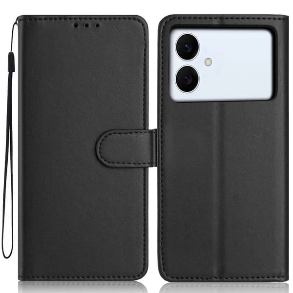 Samsung Galaxy S26 Edge Plånboksfodral Konstläder Ställ - Svart