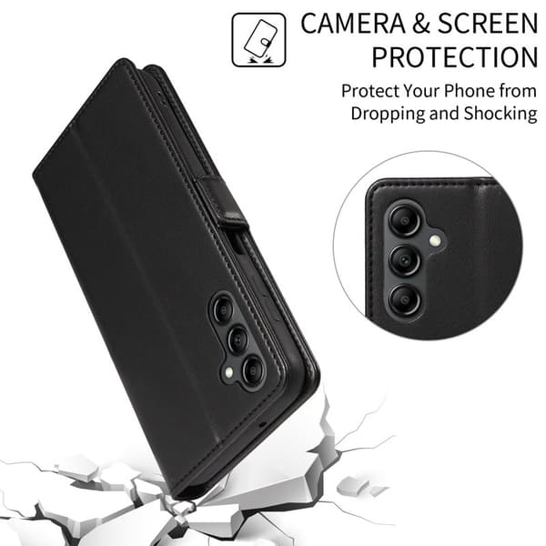 Samsung Galaxy A55 5G Plånboksfodral Magnetlås RFID Skydd Konstläder - Rosa