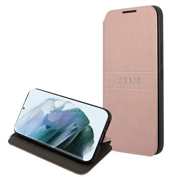 Guess Saffiano Stripes Cover Galaxy S22 Plus - Rosa Rosa
