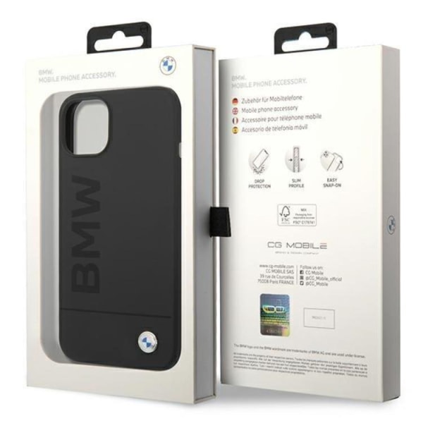 BMW iPhone 14 Plus Skal Magsafe Silicone Signature Logo - Svart