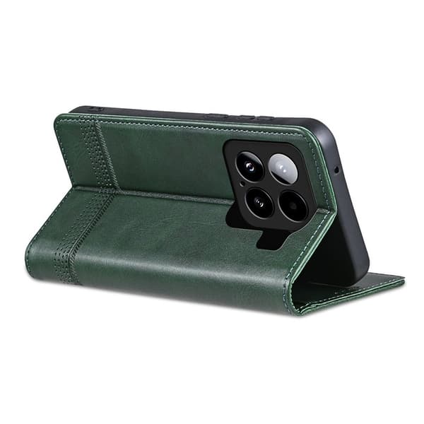 AZNS Xiaomi 15 Plånboksfodral Konstläder - Grön