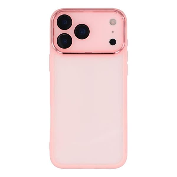 Mobilskal till iPhone 17 Pro Max Electroplated Kameraram - Transparent Rosa Rosa