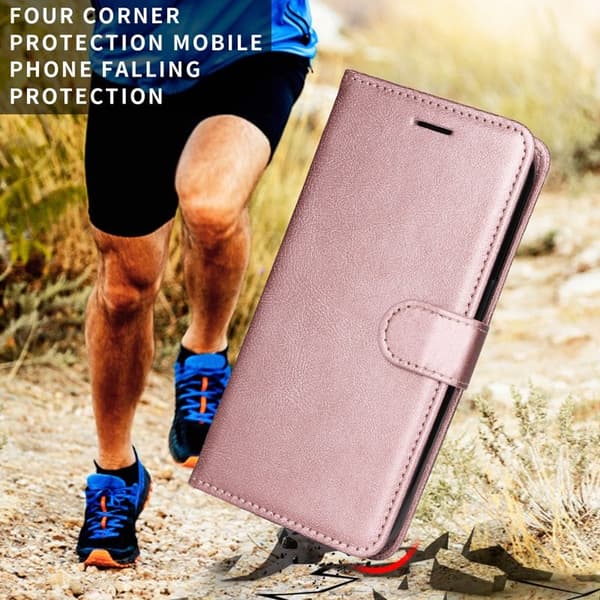 ABEEL Samsung Galaxy S26 Plus Plånboksfodral Konstläder Med Rem - Roséguld