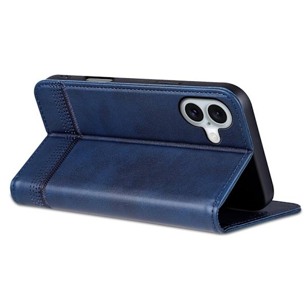 AZNS iPhone 16 Plånboksfodral Konstläder - Blå