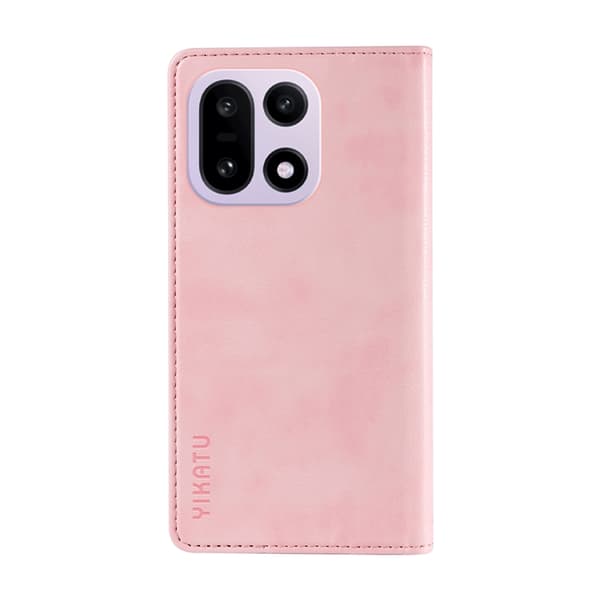 YIKATU OnePlus 15 Plånboksfodral Litchi Closure Konstläder Rosa