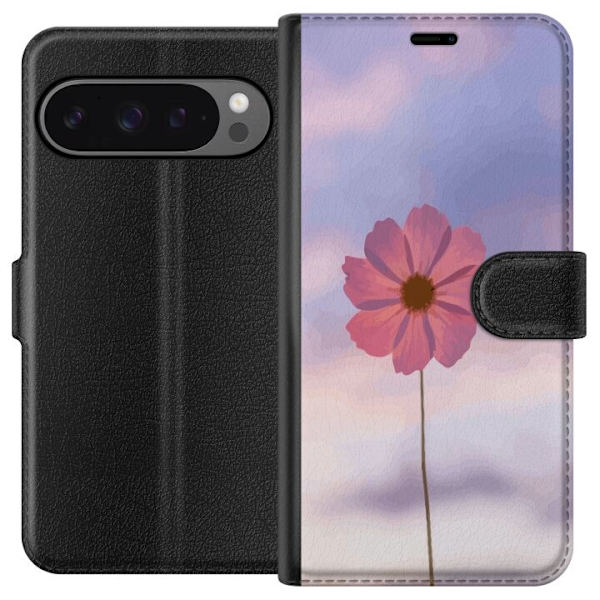 Plånboksfodral till Google Pixel 9 Pro XL med Rosa blomma