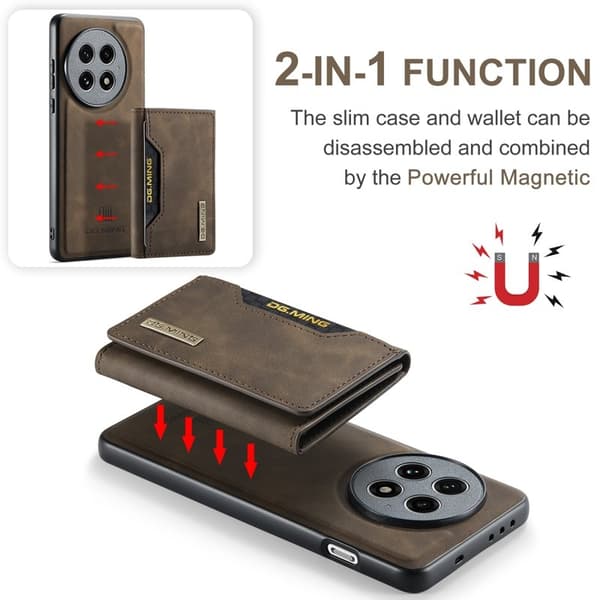 DG.MING M2 Series Mobilskal till OnePlus 13 PU + PC + TPU - Brun