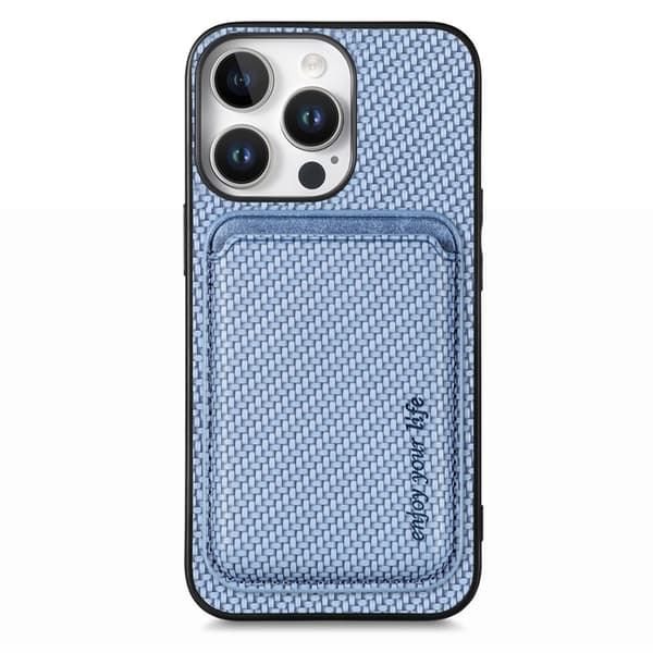 Mobilskal till iPhone 16 Pro Max korthållare Carbon Fiber - Blå Blå