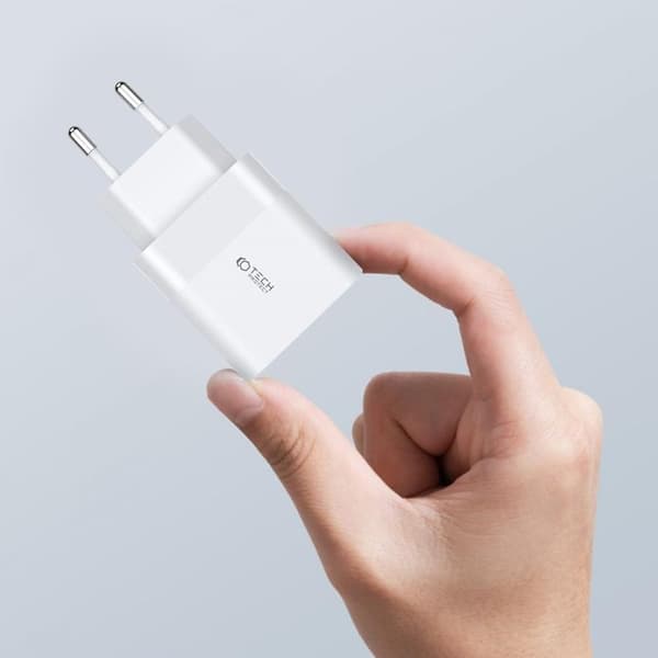 Tech-Protect C30W 2-Port Netværk Oplader PD30W/QC3.0 - Hvid Vit