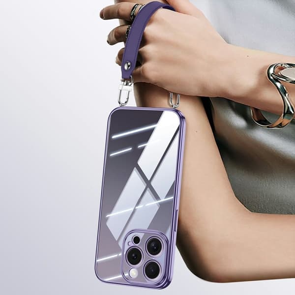 SULADA Mobilskal till iPhone 14 Pro Max Elektropläterad Klar TPU Lila
