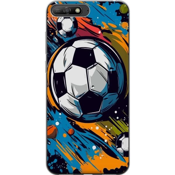 Telefontaske til Huawei Y6 (2018) med fodbolde