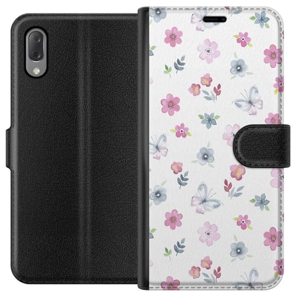 Pungcover til Sony Xperia L3 med Blomster og sommerfugle