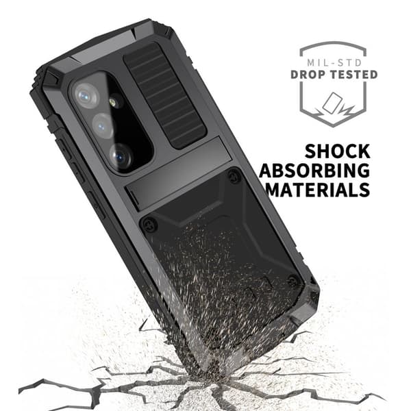 R-JUST Mobilskal till Galaxy S24 Kickstand Shockproof Svart