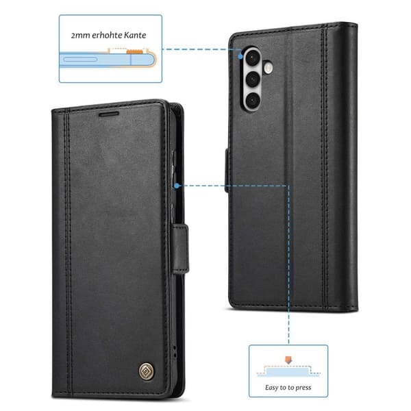 LC.IMEEKE för Samsung Galaxy S23+ Plånboksfodral Konstläder - Svart